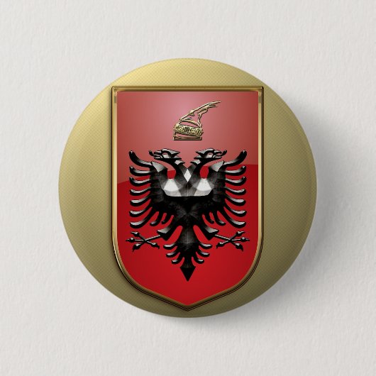Albanischer Wappen Button (Vorderseite)