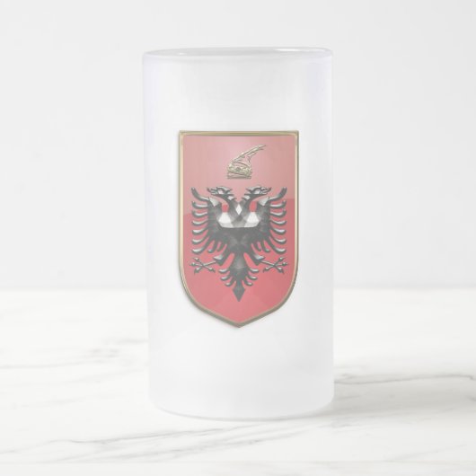 Albanischer Wappen Mattglas Bierglas (Mittel)