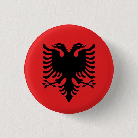 Albanisches Flaggen-Abzeichen Button (Vorderseite)