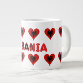 Albanisches Herz Jumbo-Tasse (Vorderseite Rechts)