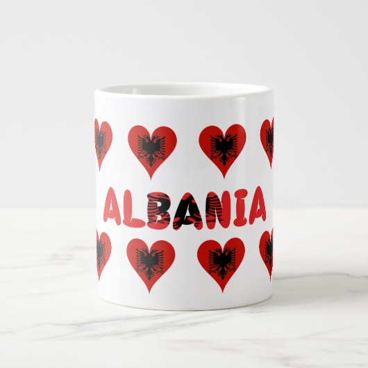 Albanisches Herz Jumbo-Tasse (Vorderseite)