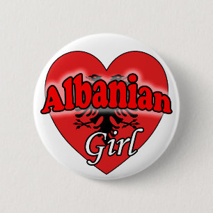Albanisches Mädchen Button
