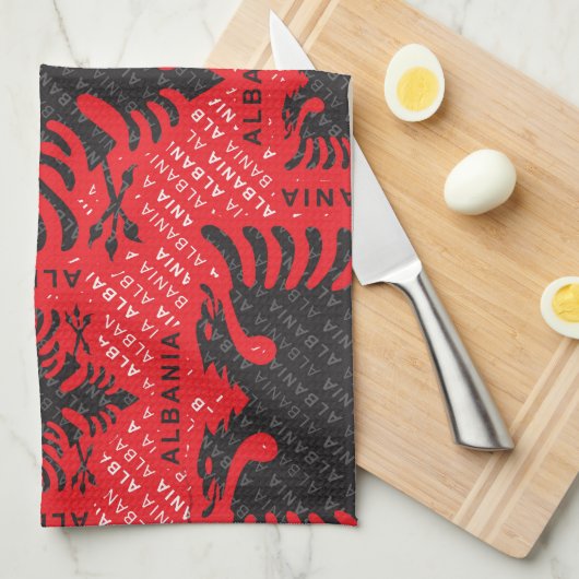 Albanisches Muster 2 Geschirrtuch (Viertel Falte)