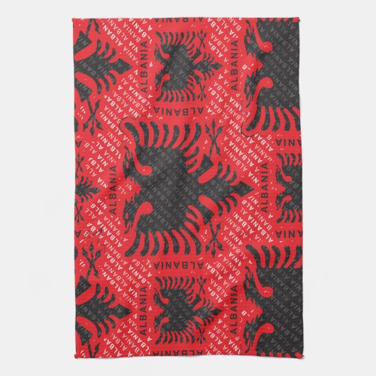Albanisches Muster 2 Geschirrtuch (Vertikal)