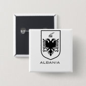 Albanisches Nationalwappen Heritage Tinte Button (Vorne & Hinten)