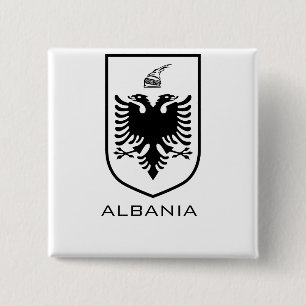 Albanisches Nationalwappen Heritage Tinte Button