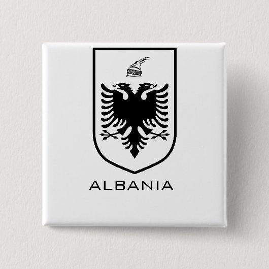 Albanisches Nationalwappen Heritage Tinte Button (Vorderseite)