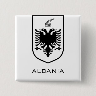 Albanisches Nationalwappen Heritage Tinte Button