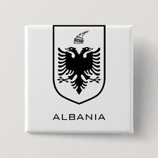 Albanisches Nationalwappen Heritage Tinte Button (Vorderseite)