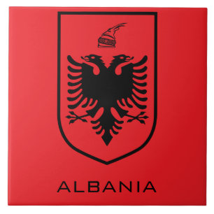 Albanisches Nationalwappen Heritage Tinte Fliese