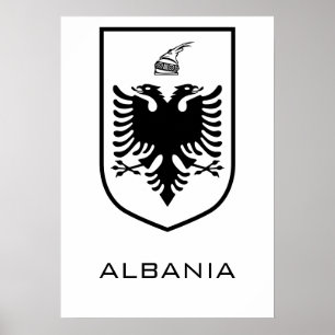 Albanisches Nationalwappen Heritage Tinte Poster