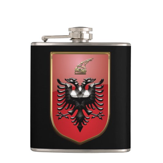 Albanisches Wappen Flachmann (Vorderseite)