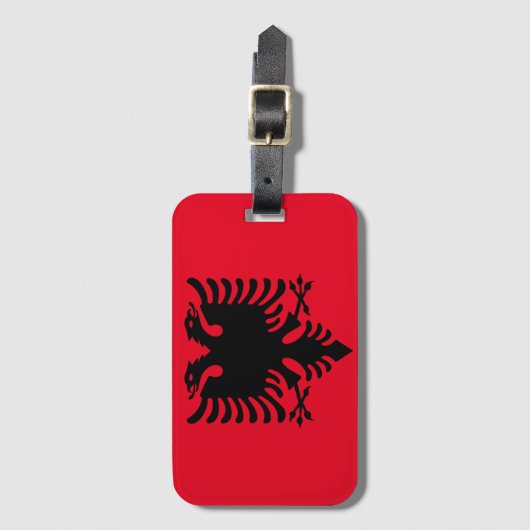 Albanisches Wappen Gepäckanhänger (Vorderseite Vertikal)