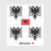 Albanisches Wappen und Flaggenaufkleber Aufkleber (Blatt)