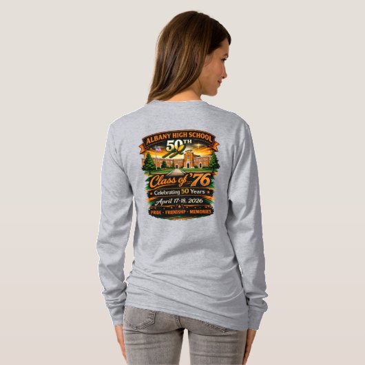 Albany High Class of 76 T-Shirt (Schwarz voll)