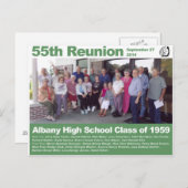 Albany High School Class von 1959 — 55. Wiedersehe Postkarte (Vorne/Hinten)
