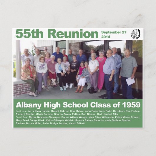 Albany High School Class von 1959 — 55. Wiedersehe Postkarte (Vorderseite)
