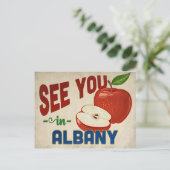 Albany New York Apple - Vintage Travel Postkarte (Stehend Vorderseite)