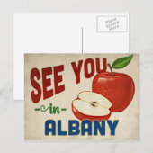 Albany New York Apple - Vintage Travel Postkarte (Vorne/Hinten)