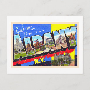 Albany New York NY Vintag Large Letter Postcard Postkarte