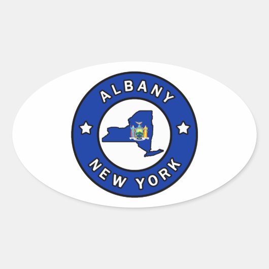 Albany New York Ovaler Aufkleber (Vorderseite)