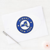 Albany New York Ovaler Aufkleber (Umschlag)