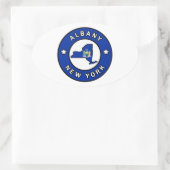 Albany New York Ovaler Aufkleber (Tasche)