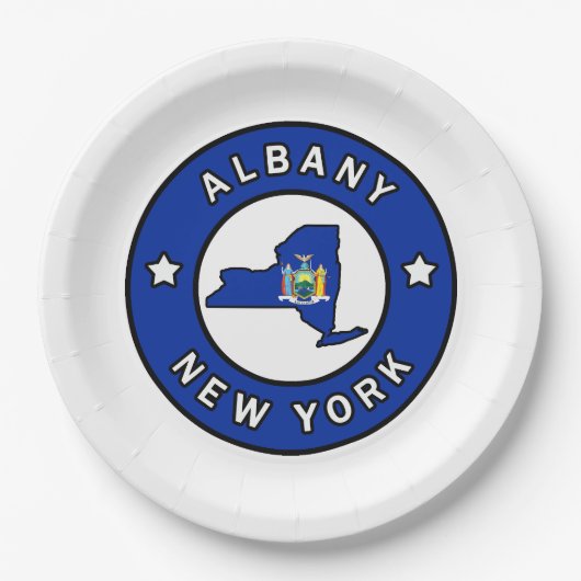 Albany New York Pappteller (Vorderseite)
