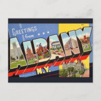 Albany New York Retro-Postkarte