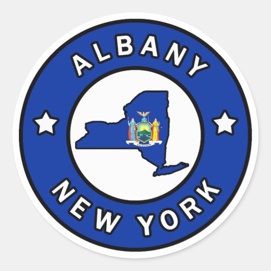 Albany New York Runder Aufkleber (Vorderseite)
