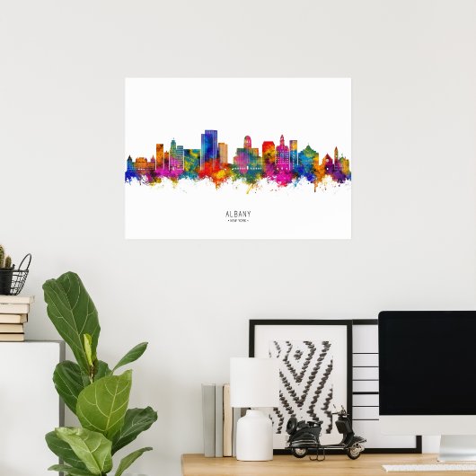 Albany New York Skyline Poster (Heimbüro)