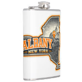 Albany New York State Outline Map Label Design Flachmann (Rechts)
