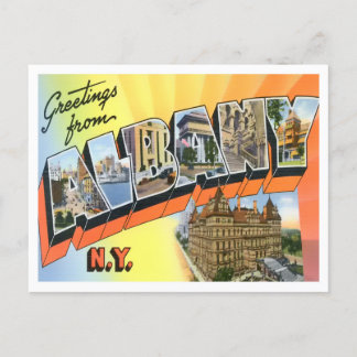 Albany, New York Vintage-Ansichtskarte mit großen Postkarte