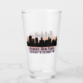 Albany NY City Skyline Beer Glas (Rückseite)