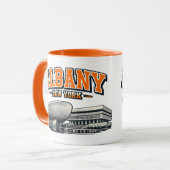 Albany, NY The Egg Retro Collegiate Design Tasse (Vorderseite Links)