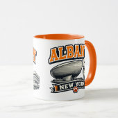 Albany, NY The Egg Retro Collegiate Design Tasse (VorderseiteRechts)