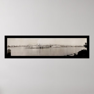 Albany NY Waterfront Foto 1909 Poster