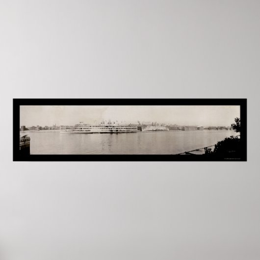 Albany NY Waterfront Foto 1909 Poster (Vorne)