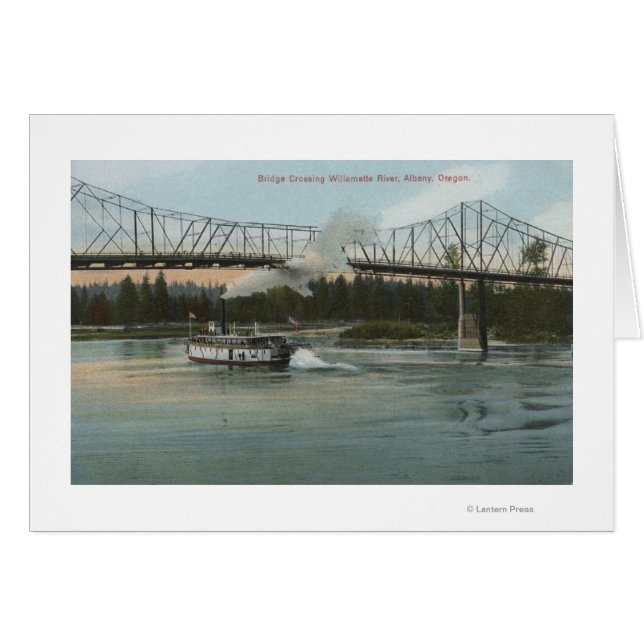 Albany, Oregon - Paddle Boat Crossing Willamette (Vorderseite (Horizontal))