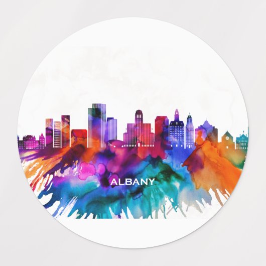 Albany Skyline Etiketten (Design 2)