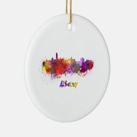 Albany skyline im Watercolor Keramikornament (Rechts)