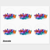 Albany Skyline Runder Aufkleber (Blatt)