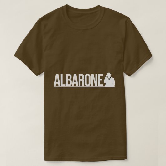 Albarone Gangster Silhouette Graphic - White T-Shirt (Design vorne)