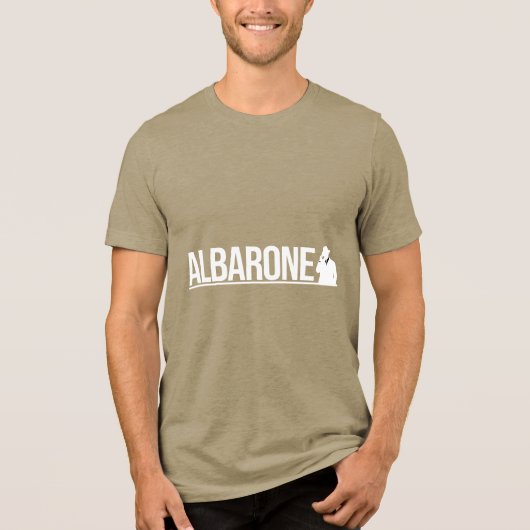 Albarone Gangster Silhouette Graphic - White Tri-Blend Shirt (Vorderseite)