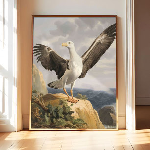 Albatros-Vogelposter-Kunst druck, Tier-Retro-Kunst Poster
