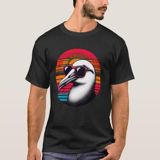 Albatross Bird Sonnenbrille Sunset Retro Style Vin T-Shirt (Vorderseite)