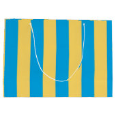 Albatross Blau und Gelb Streifen Große Geschenktüte (Rückseite)