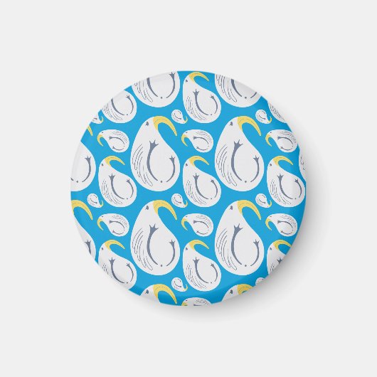 Albatross Blau und weiß Magnet (Vorne)