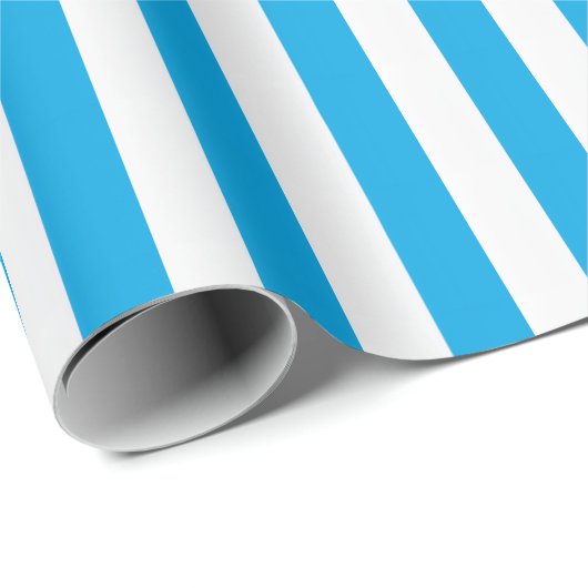 Albatross blaues und weißes Streifenpapier Geschenkpapier (Rolleneckpunkt)