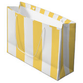 Albatross Gelb und Weiß Streifen Große Geschenktüte (Vorderseite Schrägansicht)